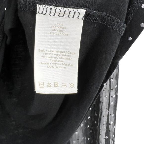 Boden Hazel Foil Spot Top Sz 4 Black - Picture 8 of 11